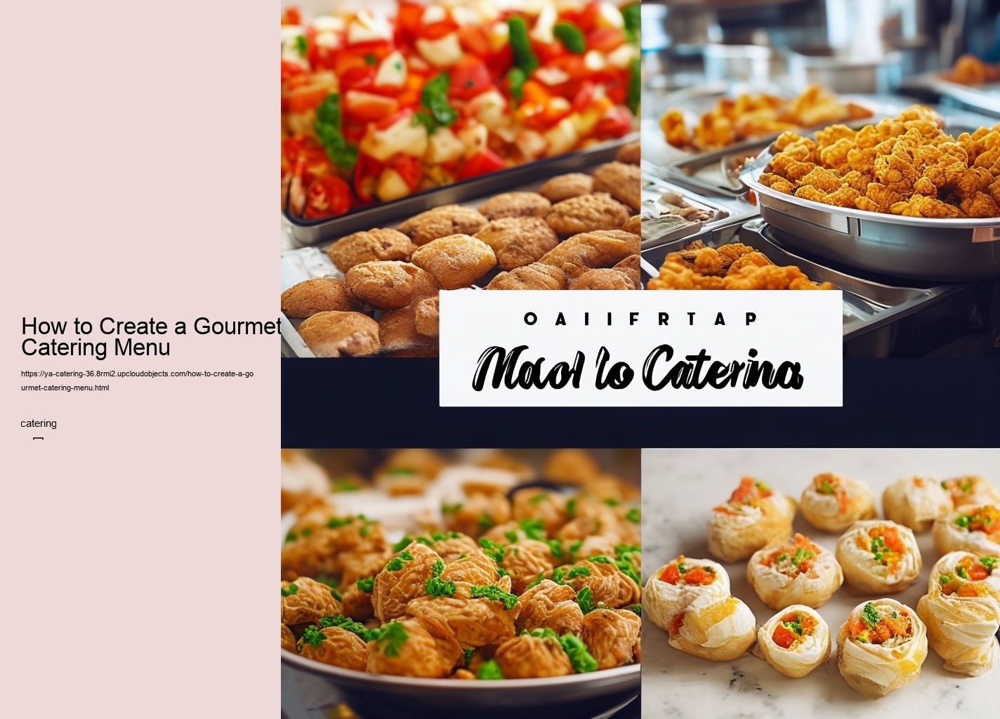 How to Create a Gourmet Catering Menu